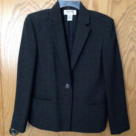 Alfani Jackets & Blazers - Alfani Petite - Black & Gray Plaid Blazer